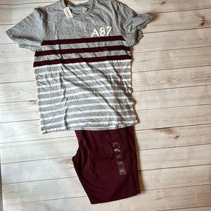 Mens New Medium tee and slim straight pants